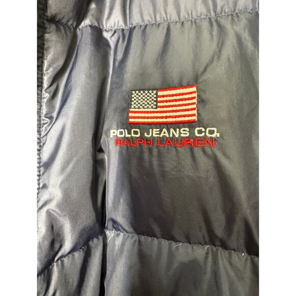 Vintage 90s Polo Jeans Co Puffer Down Jacket Men's 2XL Ralph Lauren Quilted - Picture 7 of 8